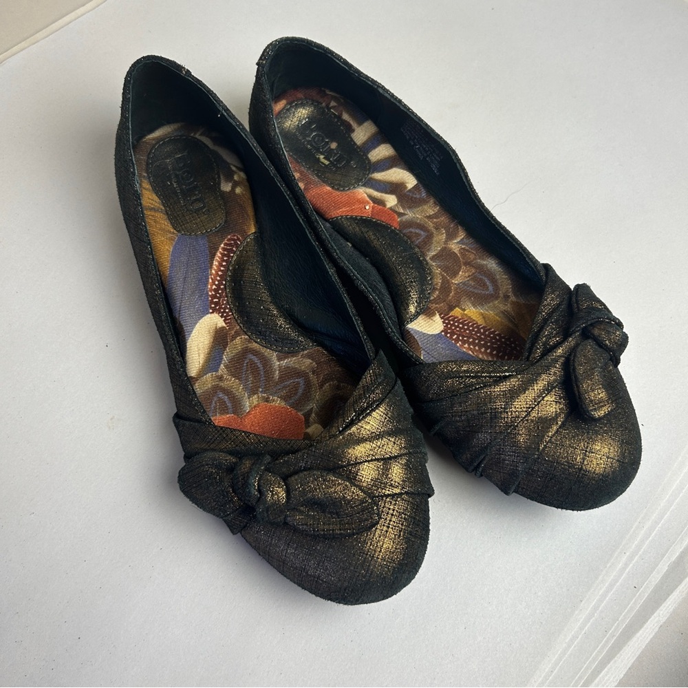 Børn Bronze Ballet & Pointe leather Shoes Multicolor Patterned flats size 7.5